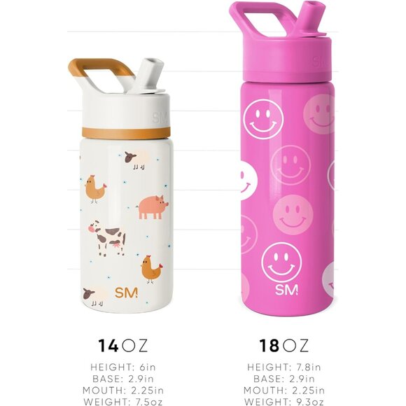 Kids Summit Water Bottle with Straw Lid | 14oz Stainless Steel Cup Insulated Tum - Picture 5 of 7